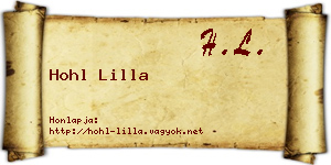 Hohl Lilla névjegykártya